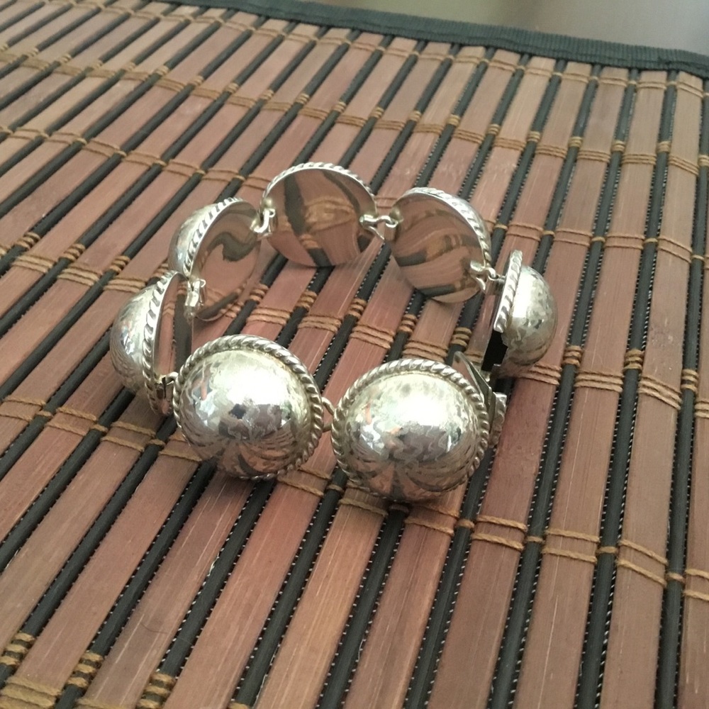 Sterling silver domes bracelet.